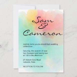 Invitation Arc en arc-en-ciel Mariage Simply Fresque et Class