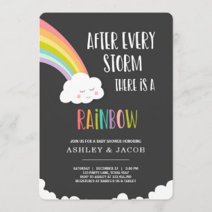 Invitation Arc en ciel après une perte Baby shower neutre