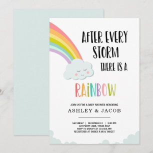 Invitation Arc en ciel après une perte garçon Baby shower Inv