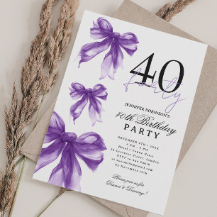 Invitation Arc-en-ciel aquarelle Coquette Bow 40e Anniversair
