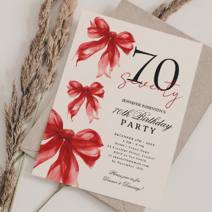 Invitation Arc-en-ciel Aquarelle Coquette Bow 70e Anniversair