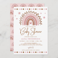 Arc-en-ciel Boho | Baby shower en terre cuite rose