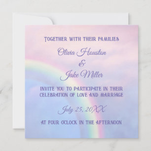 Invitation Arc en ciel d'espoir - pastel,