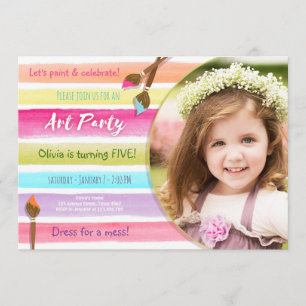 Invitation Arc-en-ciel d'invitation d'anniversaire de partie