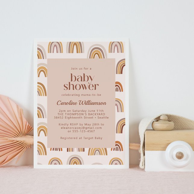 Invitation Arc en ciel du désert de Boho dans le Baby shower  (Créateur téléchargé)