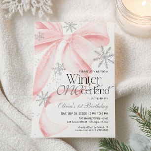 Invitation Arc-en-ciel Hiver Onederland 1er Anniversaire