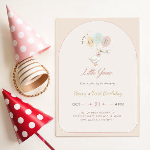 Invitation Arc-en-ciel Rose Arc Un Petit Oie Fête du 1er Anni