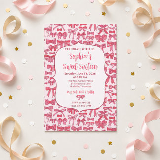 Invitation Arc-en-ciel Rose Coquette