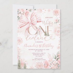 Invitation Arc-en-ciel Rose Hiver Onederland Floral Premier A