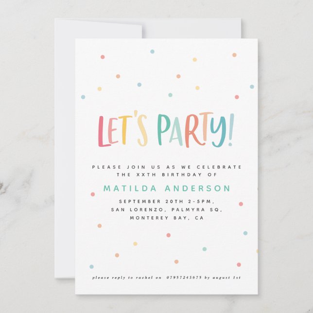 Invitation Arc-en-ciel simple coloré typographie moderne (Devant)