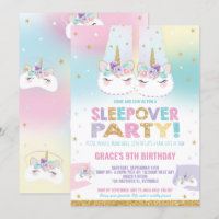 Arc en ciel Unicorn Dormir Pajama fête d'anniversa