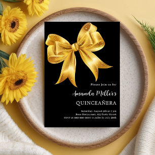 Invitation Arc en or noir Quinceanera