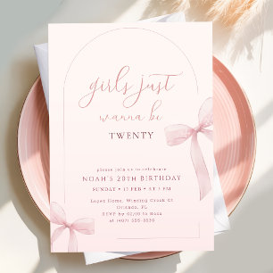 Invitation Arc en ruban rose Les filles veulent juste avoir 2