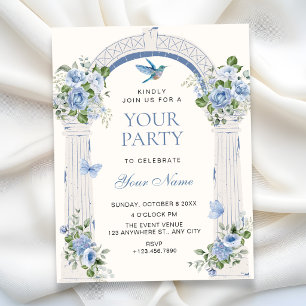 Invitation Arc floral bleu