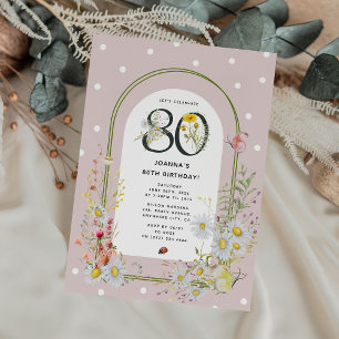 Invitation Arc Floral Botanique pour une fête d'anniversaire