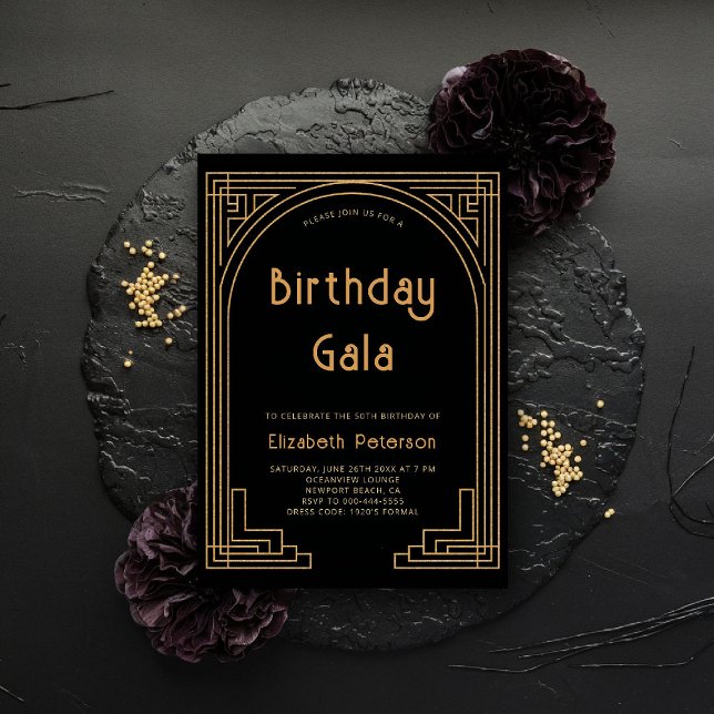 Invitation Arc Gatsby Roaring 20s Elégant Gold Déco Anniversa (gatsby invitation roaring 20s twenties art deco nouveau elegant formal business corporate event)
