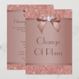 Invitation Arc Glitzy en Or Rose & Changement de Plans de Gem