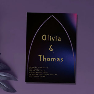 Invitation Arc gothique Moody moderne minimaliste Mariage de