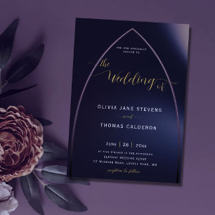 Invitation Arc gothique Moody violet minimaliste moderne Mari