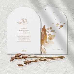Invitation Arc Mariage d'éclaboussure d'automne d'or ID655