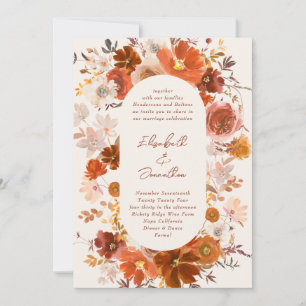 Invitation Arc Mariage végétal en crème et cuivre