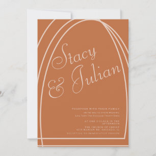 Invitation Arc minimaliste triplé Terre Mariage bohème