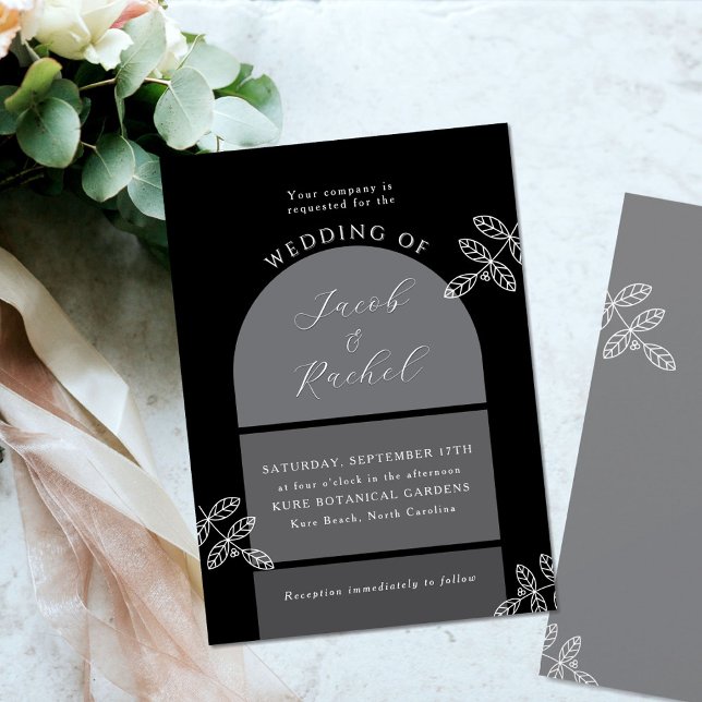 Invitation Arc moderne avec Branches Mariage élégant (Créateur téléchargé)