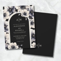 Arc moderne blanc noir Mariage Floral