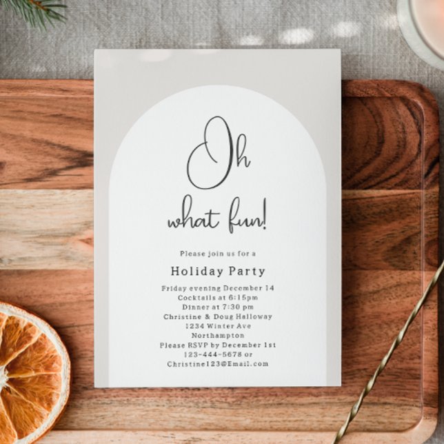 Invitation Arc moderne Boho Oh Quelle fête de Noël amusante (Créateur téléchargé)