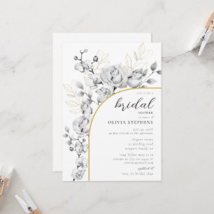 Invitation Arc moderne Elégante Floral Gold Chic Fête des mar