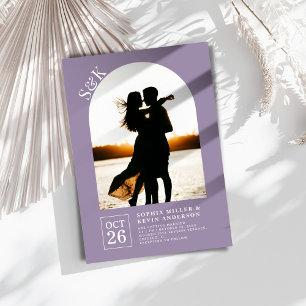 Invitation Arc moderne I Photo I Amethyst Fumée I Mariage