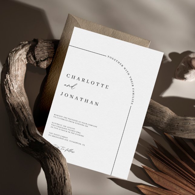 Invitation Arc moderne noir et blanc Mariage de code QR (Créateur téléchargé)