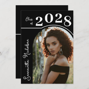 Invitation Arc moderne photo Graduation noir