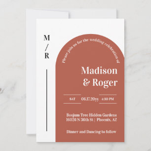 Invitation Arc moderne rétro QR Code RSVP Mariage photo