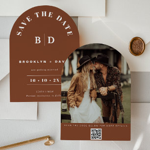 Invitation Arc Moderne Terracotta Mariage Enregistrer La Cart