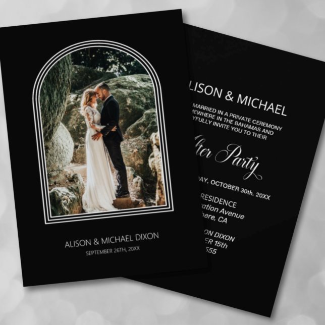 Invitation Arc Noir Accueil photo personnalisée Mariage (Créateur téléchargé)