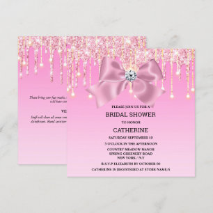 Invitation Arc rose brillant diamant lumières élégant