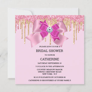Invitation Arc rose brillant or diamant lumières brillantes 