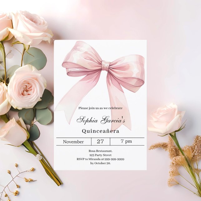 Invitation Arc rose élégant Quinceanera (Créateur téléchargé)