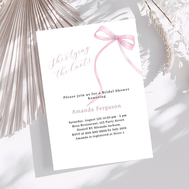 Invitation Arc rose Elle noue la Fête des mariées de noeud (Créateur téléchargé)