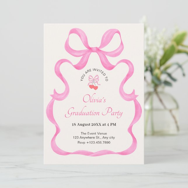 Invitation Arc rose mignon (Debout devant)