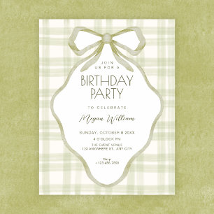 Invitation Arc vert doux pastel anniversaire