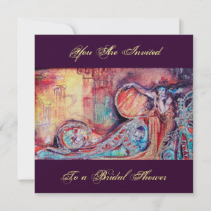 Invitation ARCADIE - PLANTE Bleu rouge rose rouge Champagne