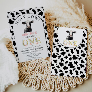 Invitation Arch Black Cow Imprimer Holy Cow 1er Anniversaire