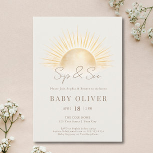 Invitation Arch Boho Or Soleil Doré Beige