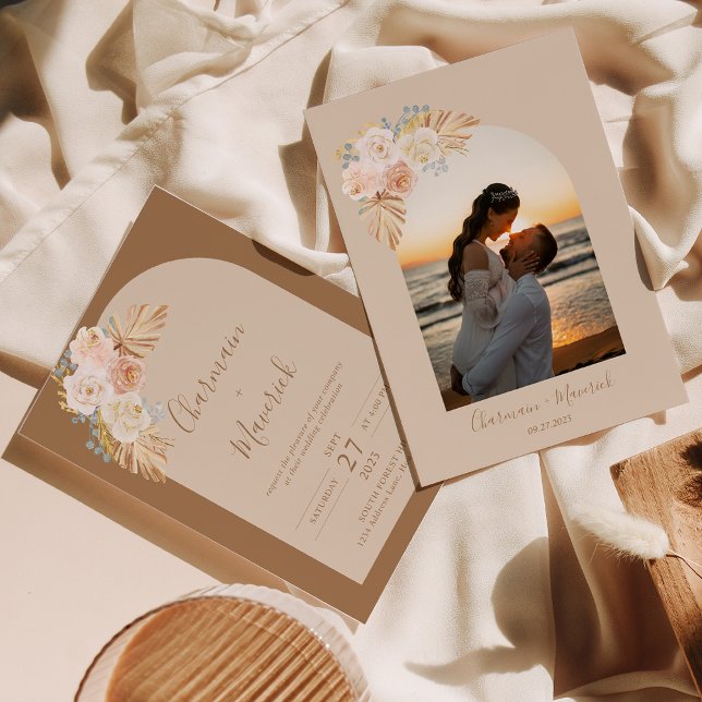Invitation Arch Boho Pampas Grass Mariage (Créateur téléchargé)