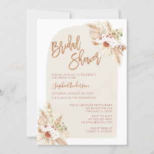 Invitation Arch Boho Terracotta Pampas Fête des mariées en he