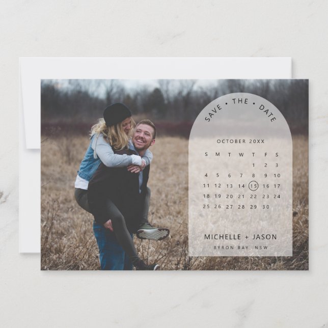 Invitation Arch calendrier photo Enregistrer la date Invitati (Devant)