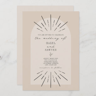 Invitation Arch en ligne Script Tan Desert Minimaliste Mariag
