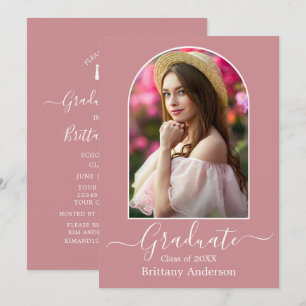 Invitation Arch moderne Dusty Pink Graduation Party